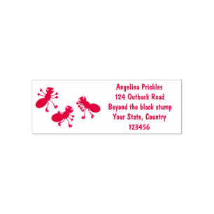 Tampon Auto-encreur Caricature de patinage sur glace de Happy red four