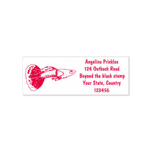 Tampon Auto-encreur Caricature de poisson tropical guppy très chic