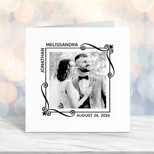 Tampon Auto-encreur Carré de cadre photo Mariage