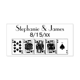 Tampon Auto-encreur Carte de poker Quinte Flush Royale Pique Carte d'a