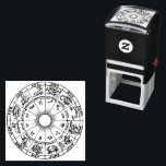 Tampon Auto-encreur Carte de roue zodiaque céleste n° 1<br><div class="desc">Carte de roue zodiaque céleste #1 ======= 2023 ©HerMyPartyDesigns Tous droits réservés</div>