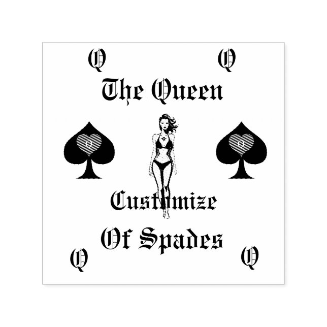 Tampon Auto-encreur Carte Tarot Queen of Spades Thunder_Cove (Design)