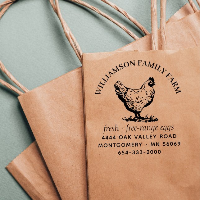 Tampon Auto-encreur Carton d'oeuf classique Adresse de retour / Timbre (Créateur téléchargé)