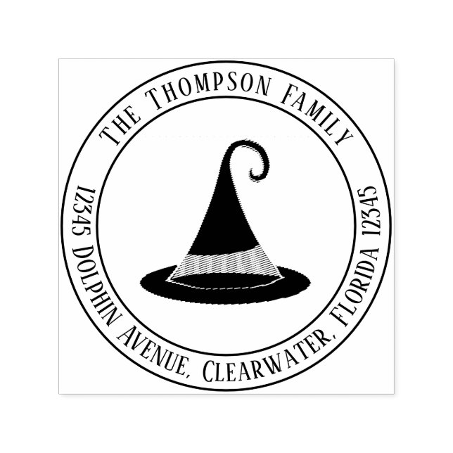 Tampon Auto-encreur Casquette d'adresse de retour simple Halloween (Design)