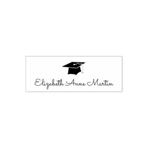 Tampon Auto-encreur Casquette d'obtention du diplôme, taloche, le nom