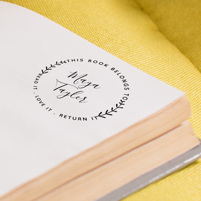 Tampon Auto-encreur Ce livre appartient à Greenery Script (This Book Belongs To Greenery Script Self-inking Stamp)