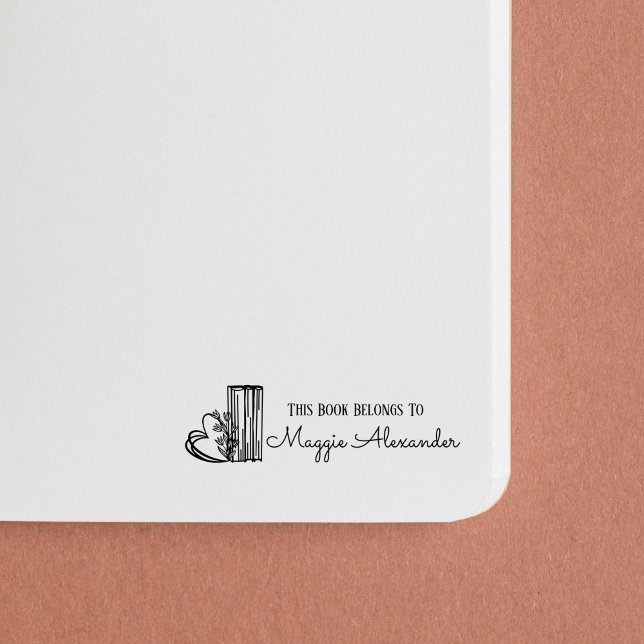 Tampon Auto-encreur Ce Livre Appartient À Nommer Plaque (Créateur téléchargé)