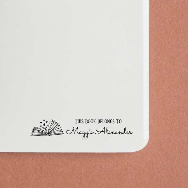 Tampon Auto-encreur Ce Livre Appartient À Nommer Plaque (Créateur téléchargé)