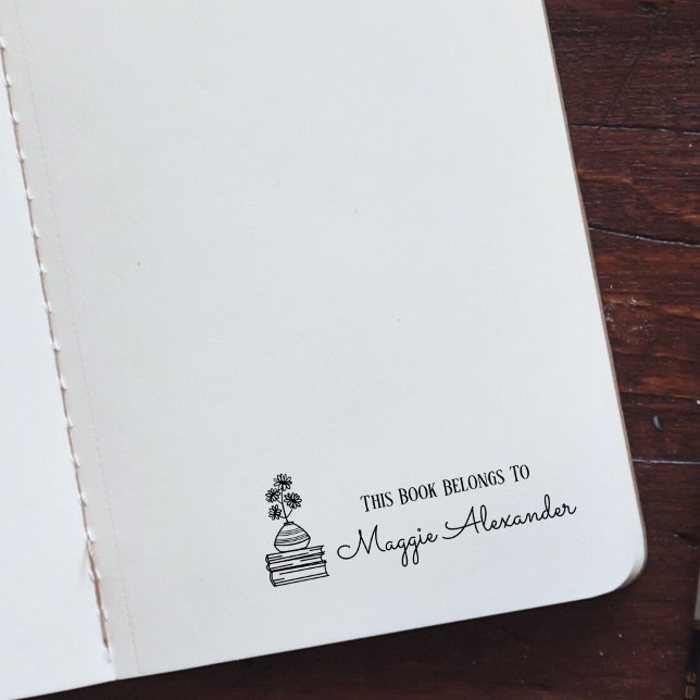 Tampon Auto-encreur Ce Livre Appartient À Nommer Plaque (Créateur téléchargé)