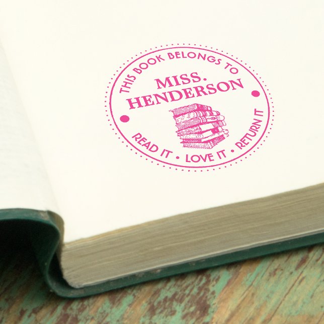 Tampon Auto-encreur Ce livre appartient à Personnalisé (This Book Belongs To Personalized Teacher Self-inking)