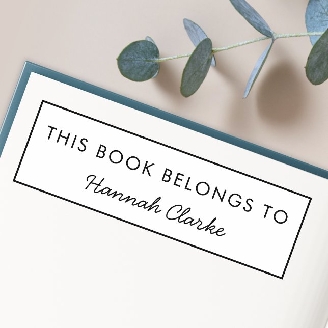 Tampon Auto-encreur Ce Livre Appartient À | Plaque d'enregistrement de (Créateur téléchargé)