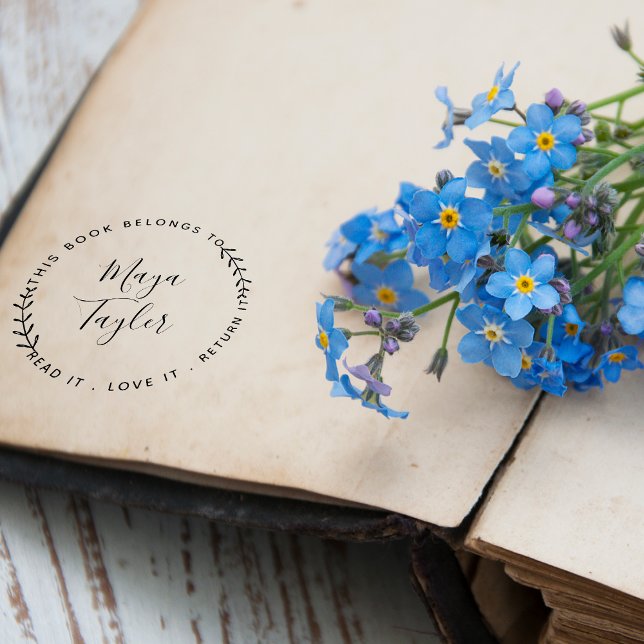 Tampon Auto-encreur Ce Livre Appartient À Un Script De Verdure (Créateur téléchargé)