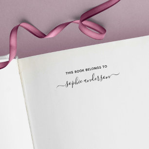 Tampon Auto-encreur Ce Livre Appartient Au Nom De Script À La Mode