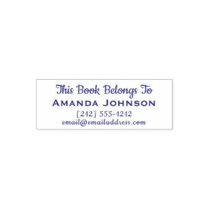 Tampon Auto-encreur Ce Livre Appartient Au Nom Numéro De Téléphone Cou