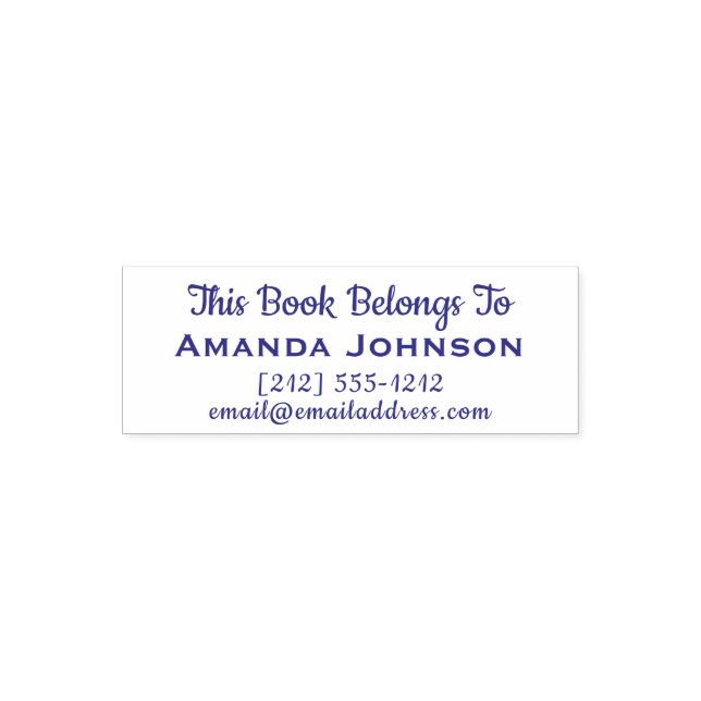 Tampon Auto-encreur Ce Livre Appartient Au Nom Numéro De Téléphone Cou (Design)