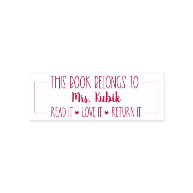 Tampon Auto-encreur Ce Livre Appartient Au Timbre De Bibliothèque D'En (Design)