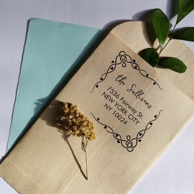 Tampon Auto-encreur Celtic Knot Shamrock Modern Adresse de retour (Créateur téléchargé)