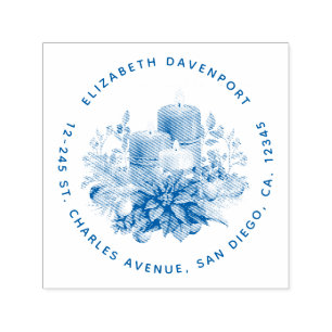 Tampon Auto-encreur Centerpiece de bougie avec Poinsettia Flower