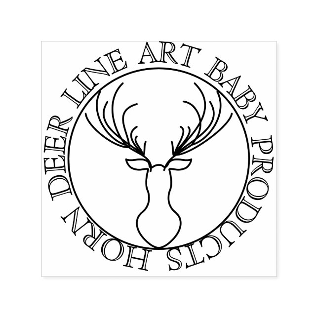 Tampon Auto-encreur Cercle Frame Cute Horn Deer (Design)