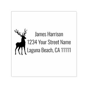 Tampon Auto-encreur Cerf avec Antlers Silhouette