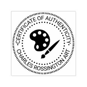 Tampon Auto-encreur Certificat d'authenticité de la palette d'artiste
