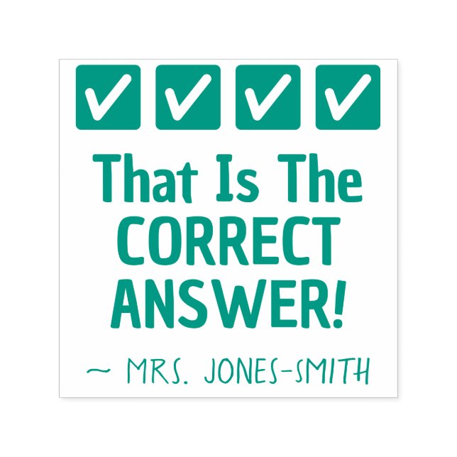 Tampon Auto-encreur "C'Est La BONNE RÉPONSE !" + Nom Du Tuteur Personn (Design)