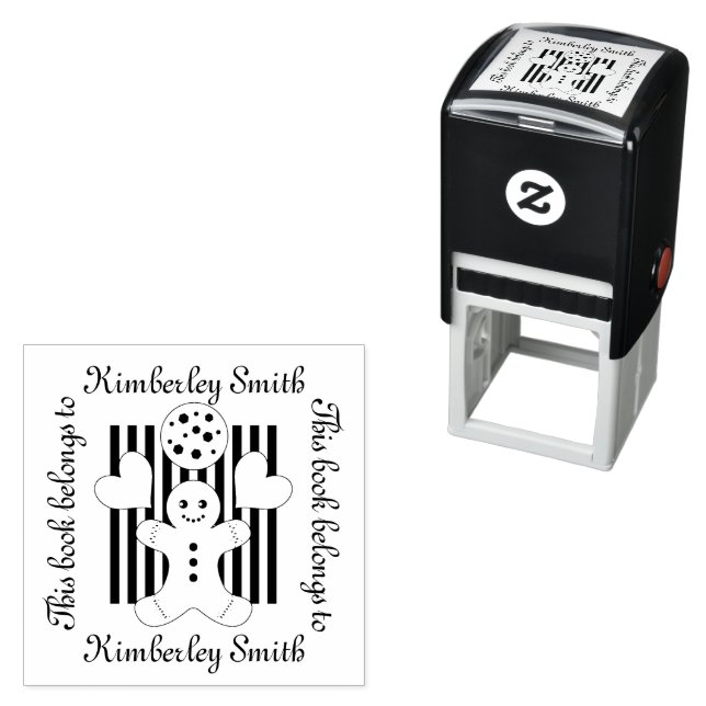 Tampon Auto-encreur Cet ouvrage appartient à l'homme en pain d'épices (En situation)