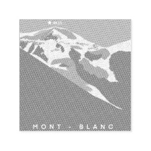 Tampon Auto-encreur Chamonix, Mont-Blanc, numériquement dessiné, souve