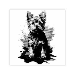 Tampon Auto-encreur Charme mettant en valeur le Yorkshire Terrier