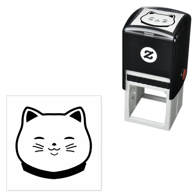 Tampon Auto-encreur Chat Chubby (En situation)