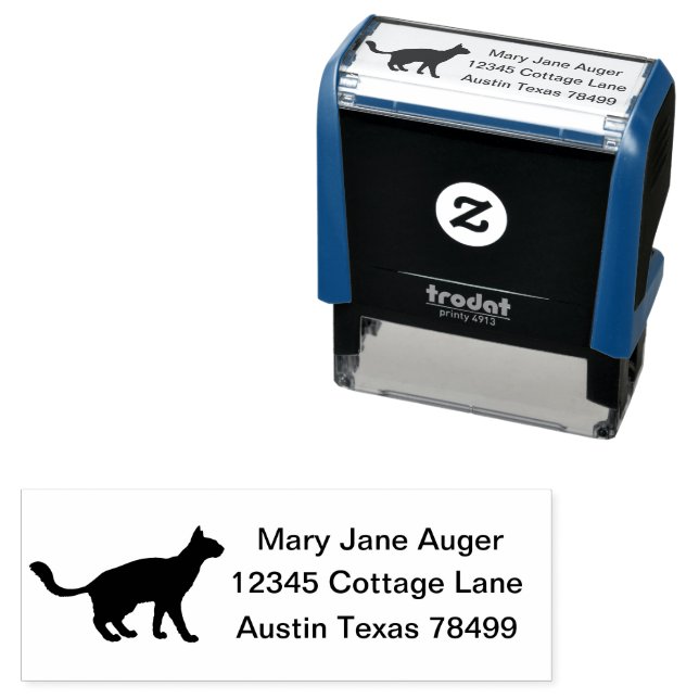 Tampon Auto-encreur Chat javanais personnalisé (En situation)