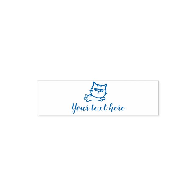 Tampon Auto-encreur Chat mignon avec texte (Design)