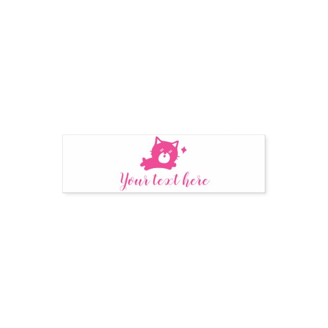 Tampon Auto-encreur Chat mignonne drôle avec texte (Design)