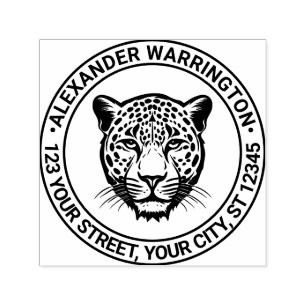 Tampon Auto-encreur Cheetah Head #2 Nom Adresse de retour