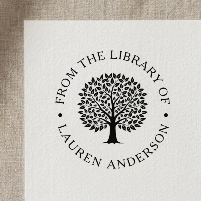 Tampon Auto-encreur Chêne Classique de la Bibliothèque d'Ex-Libris (Créateur téléchargé)