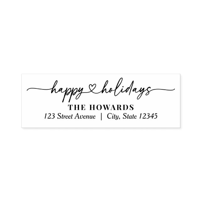 Tampon Auto-encreur Chéri Coeur Joyeux Joyeux Vacances auto-incrusté T (Design)