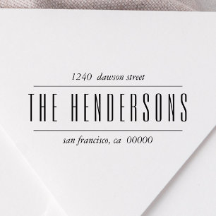 Tampon Auto-encreur Chic et moderne Famille Bold Script Adresse de ret