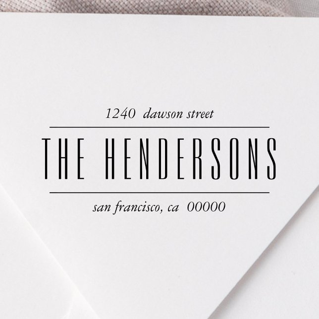 Tampon Auto-encreur Chic et moderne Famille Bold Script Adresse de ret (Créateur téléchargé)