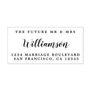 Tampon Auto-encreur Chic Script Future M. Mme Mariage Adresse de retou
