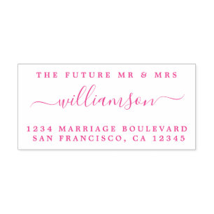 Tampon Auto-encreur Chic Script Future M. Mme Mariage Adresse de retou