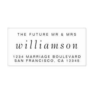 Tampon Auto-encreur Chic Script Future M. Mme Mariage Adresse de retou