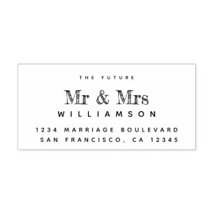 Tampon Auto-encreur Chic Script Future M. Mme Mariage Adresse de retou