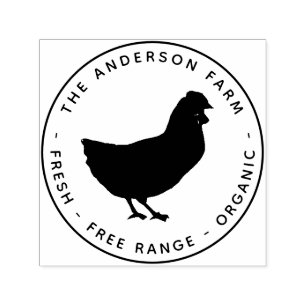 Tampon Auto-encreur Chicken Farm Hen Petites entreprises Oeufs frais r