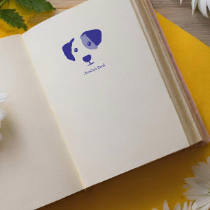 Tampon Auto-encreur Chien Heureux Personnalisé Ce Livre Appartient À