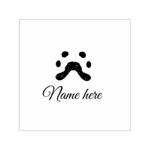 Tampon Auto-encreur Chien patte noir animal ajouter nom texte animal p