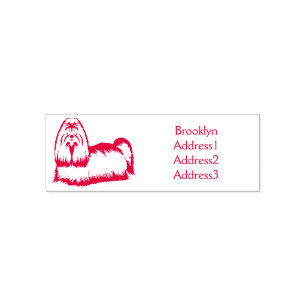 Tampon Auto-encreur Chih tzu long cheveux dessin de chien