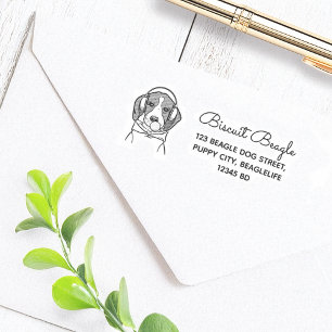 Tampon Auto-encreur Chilling Dog Cute Funky Beagle Adresse de retour