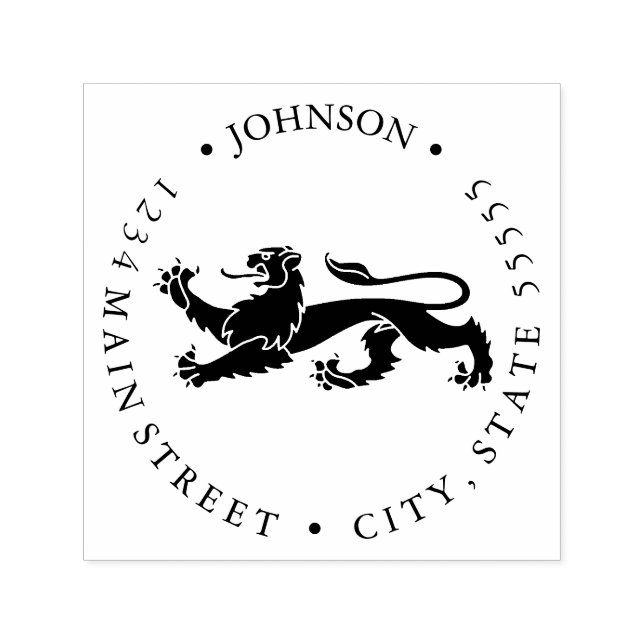 Tampon Auto-encreur Chimera Lion Heraldry Retour Étiquette (Design)