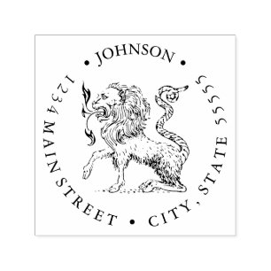 Tampon Auto-encreur Chimera Lion Heraldry Retour Étiquette