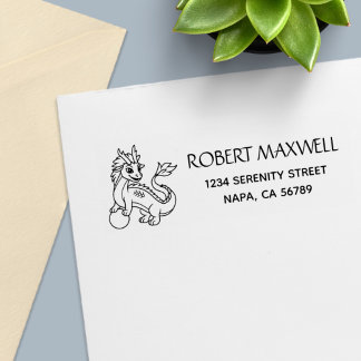 Tampon Auto-encreur Chinese Dragon Return Address